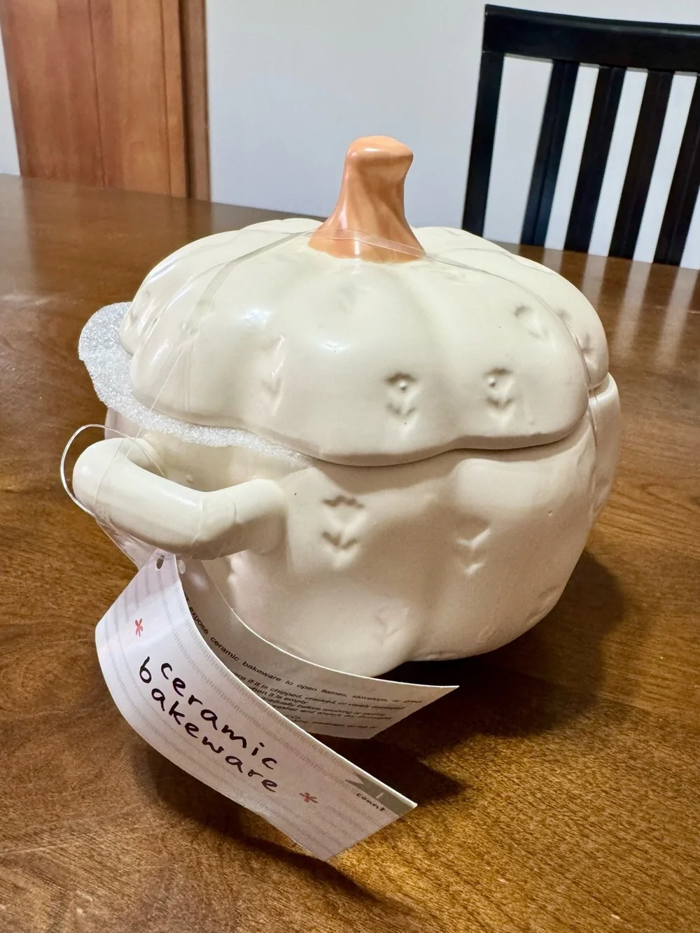 Target Bullseye Fall 2026 White Ceramic Pumpkin Casserole Baking Dish with Lid
